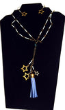 set of necklace and earrings in bronze with stars