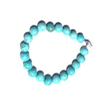 Bracelets semiprecious stone color light blue and silver clip