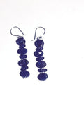 earring silver with sotone color purple