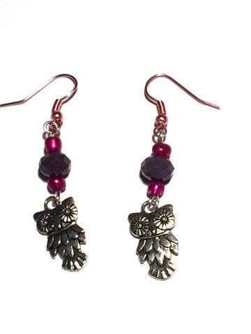 Original Silver Earrings With Owls
