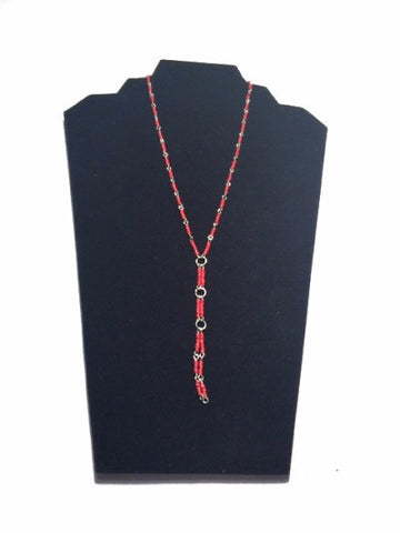 Necklace Coral and silver