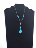 Necklace silver light blue
