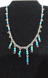 Necklace silver with little stones in light blue