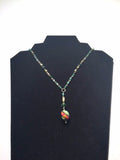 Necklace green and silver